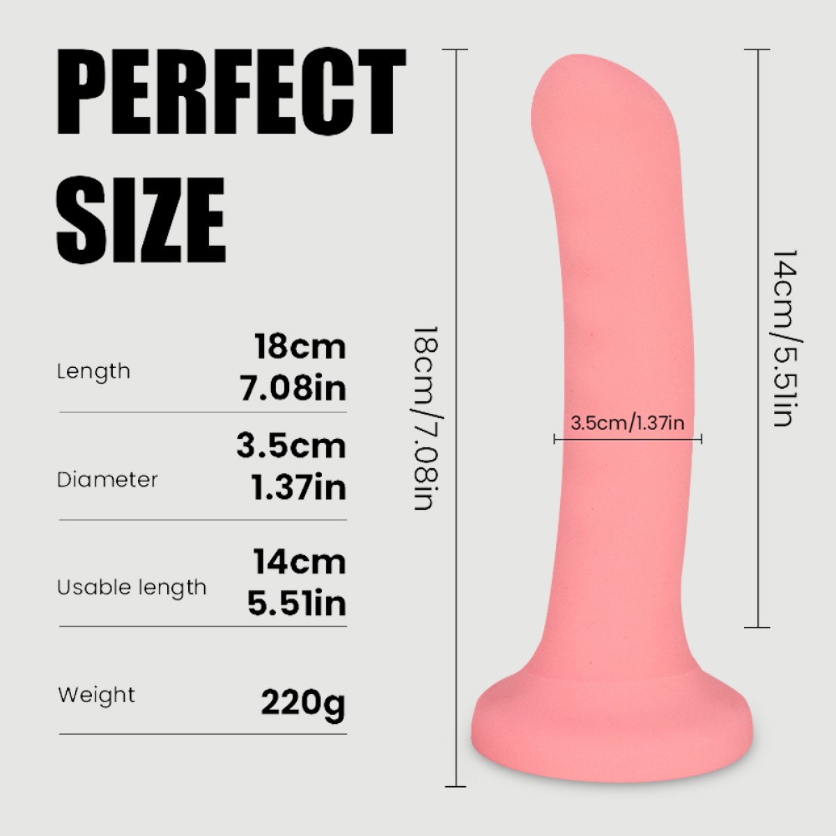 Λείο Κυρτό Dildo Σιλικόνης με Βεντούζα Leon 18 cm Smooth Curved Classic Silicone Dildo with Suction Cup - Ροζ by Sexopolis