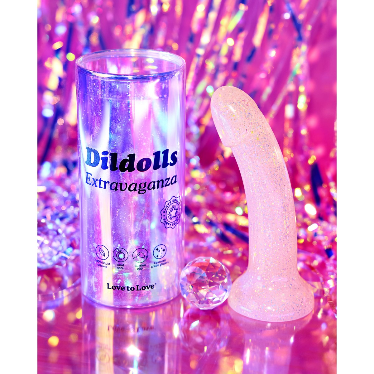 Premium Dildo Σιλικόνης με Βεντούζα Dildolls Extravaganza Premium Silicone Dildo With Suction Cup - Διάφανο by Sexopolis