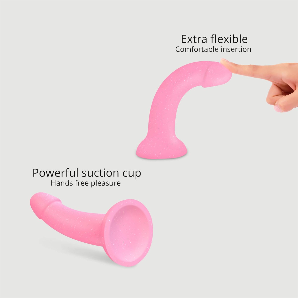 Premium Dildo Σιλικόνης με Βεντούζα Dildolls Glitzy Premium Silicone Dildo with Suction Cup - Ροζ by Sexopolis