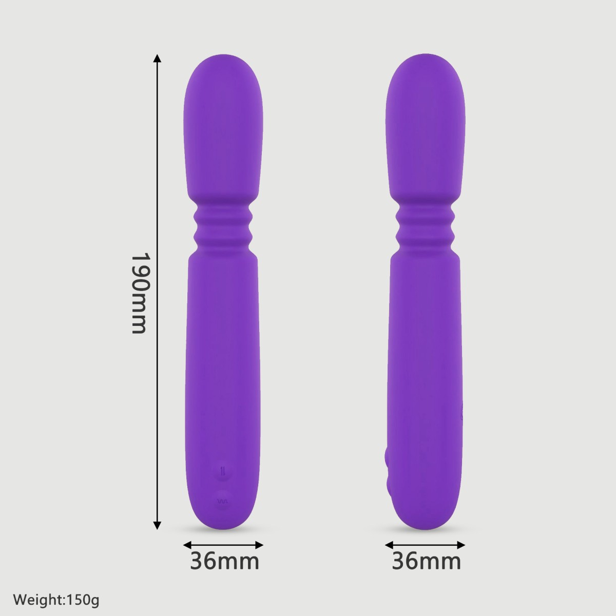 Paris Powerful Thrusting Vibrating Stimulator - Purple by Sexopolis