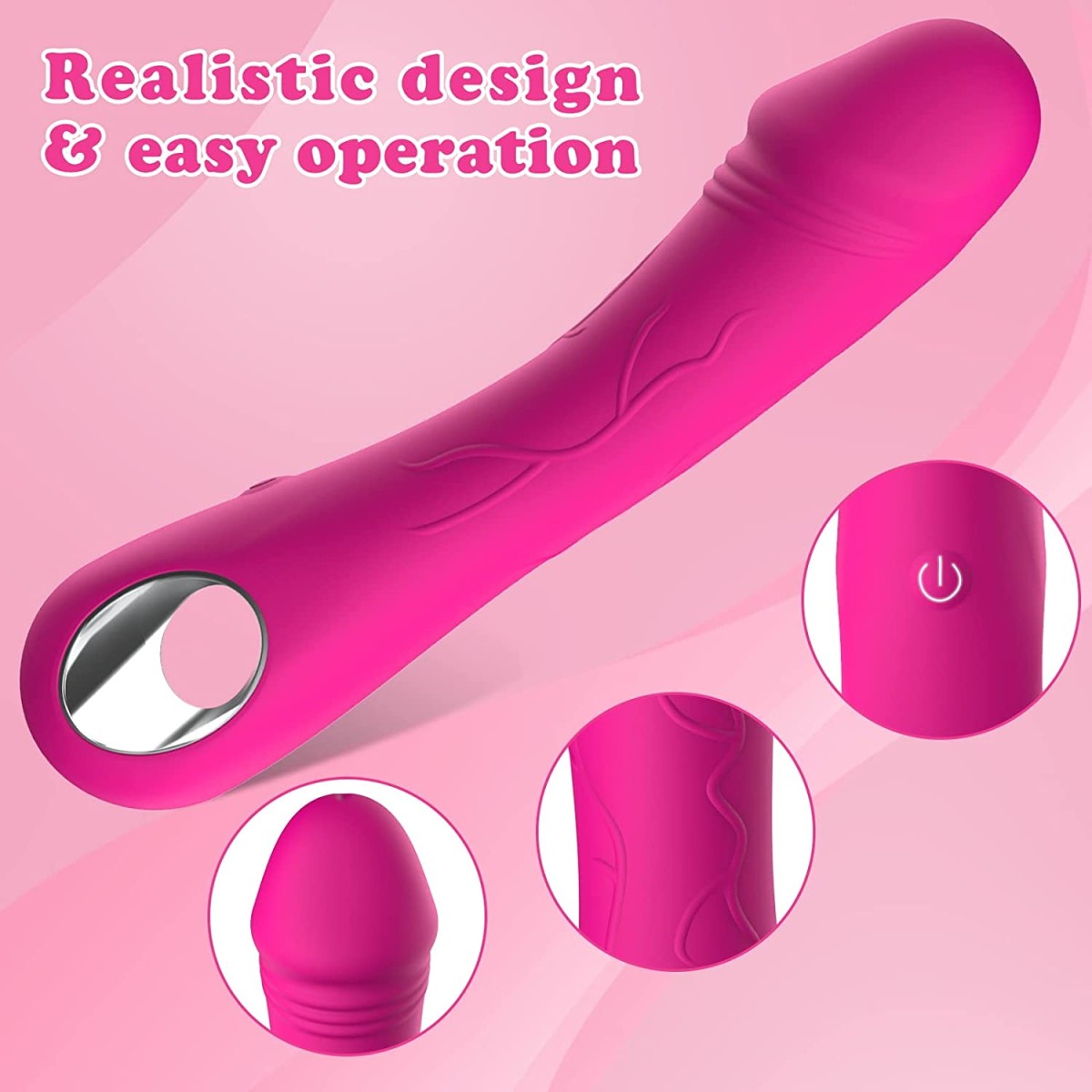 Ρεαλιστικός Δονητής Σιλικόνης με Λαβή Alastor Realistic Smooth Silicone Vibrator with Handle - Ροζ by Sexopolis
