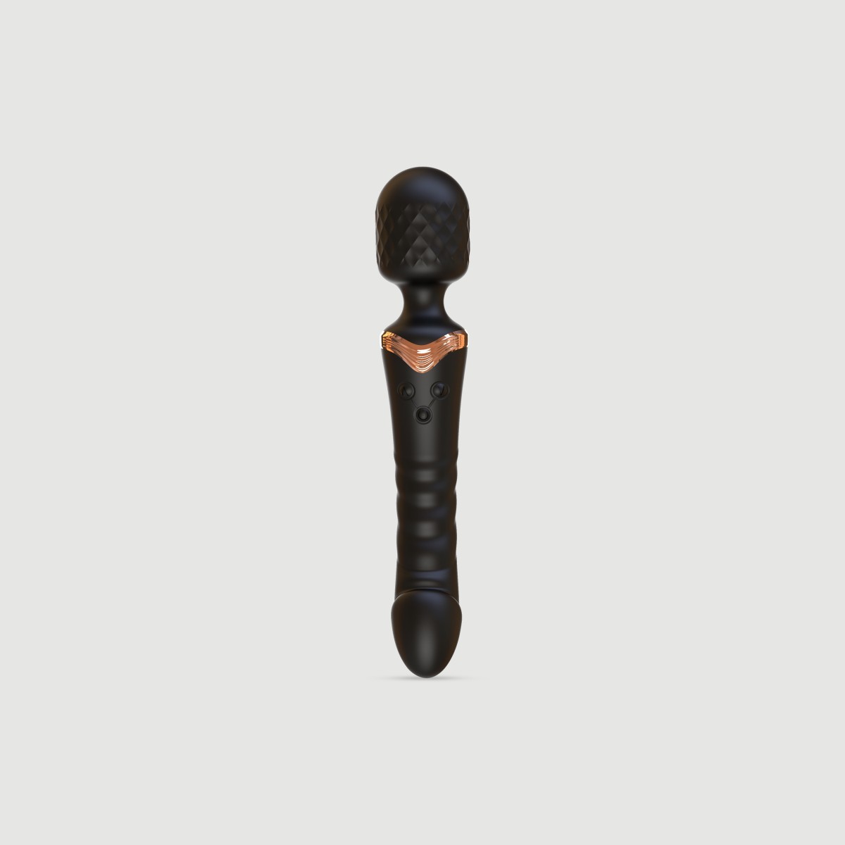 My Personal Massager Double Stimulation 2 In 1 Silicone Wand Massager & Vibrator - Black by Sexopolis