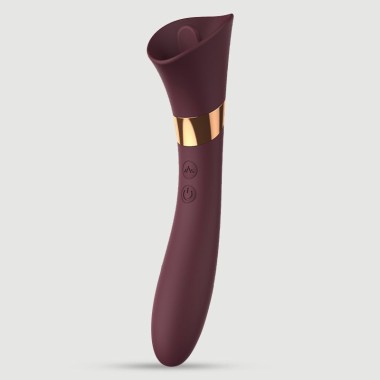 Double Pleasure Silicone Tongue & G-Spot Vibrator - Purple
