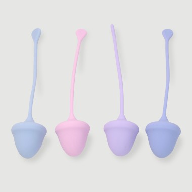 Σετ Κολπικές Μπάλες Σιλικόνης Sexopolis Wellness Kegel Exerciser Cherry Premium Silicone Kegel Balls Set - Μωβ