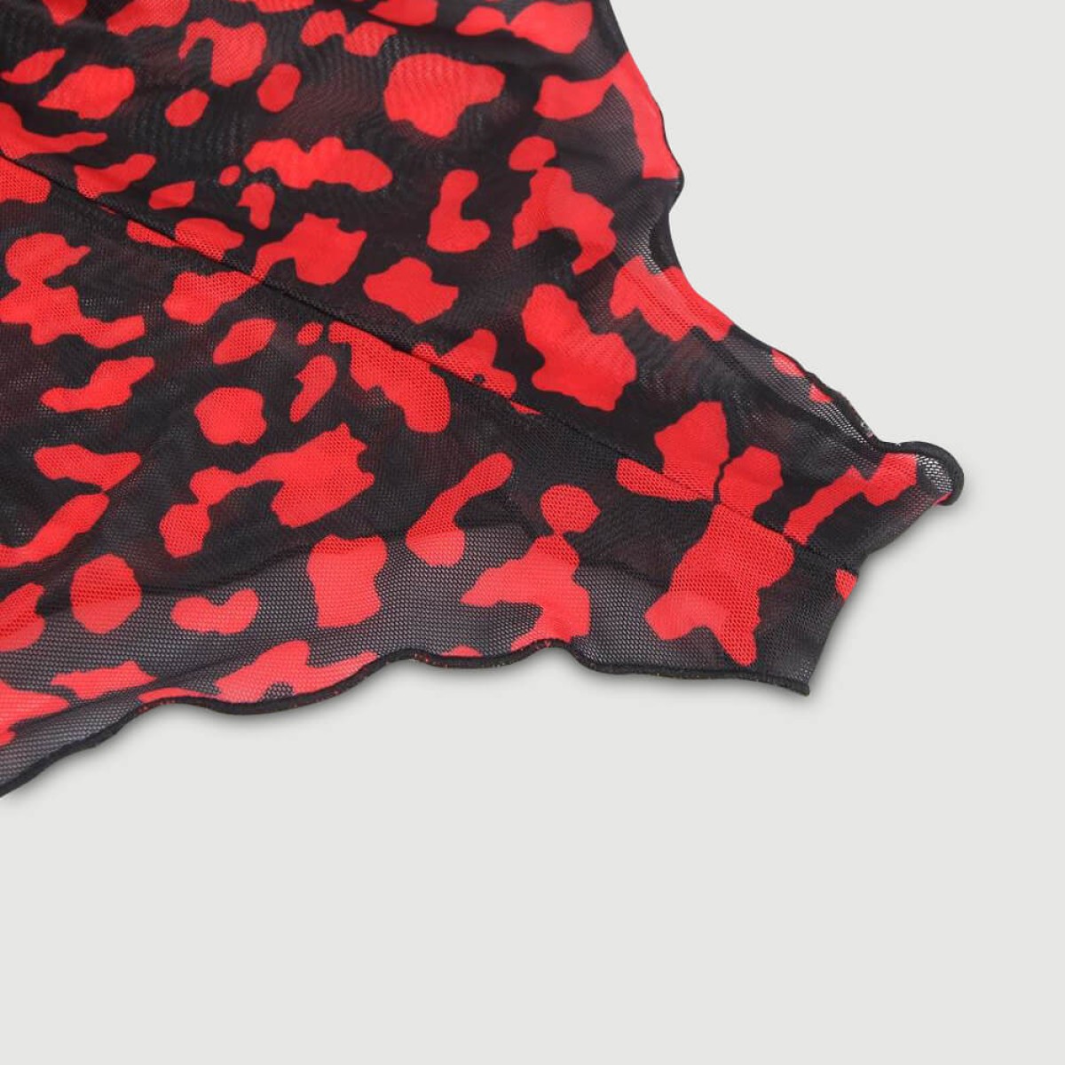 Plus Size Σέξυ Κορμάκι Με Δαντέλα & Σχέδιο Λουλουδιών Fashion Sexy Lace Floral Print Plunge Neck Teddy - Μαύρο/Κόκκινο by Sexopolis