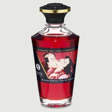 Εδώδιμο & Διεγερτικό Λάδι για Μασάζ με Γεύση Κεράσι Shunga Aphrodisiac & Kissable Warming Oil Blazing Cherry - 100 ml