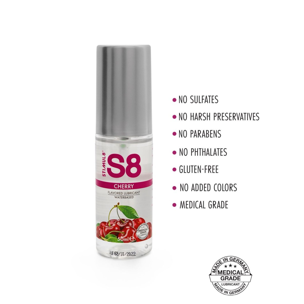 Λιπαντικό Νερού με Γεύση Κεράσι S8 Cherry Flavored Water Based Lubricant - 50 ml by Sexopolis