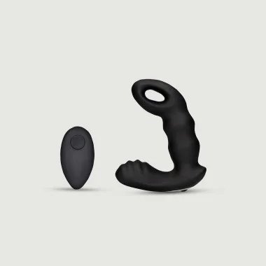 Beaded Vibrating Remote Controlled Prostate Vibrator - Black