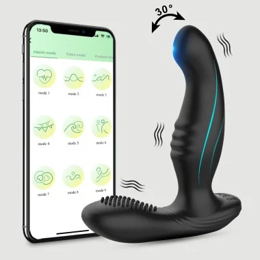 Ασύρματος Δονητής Προστάτη με Application & Κίνηση Ταλάντωσης Hector App Controlled Silicone Prostate Vibrator with Swing Function - Μαύρος