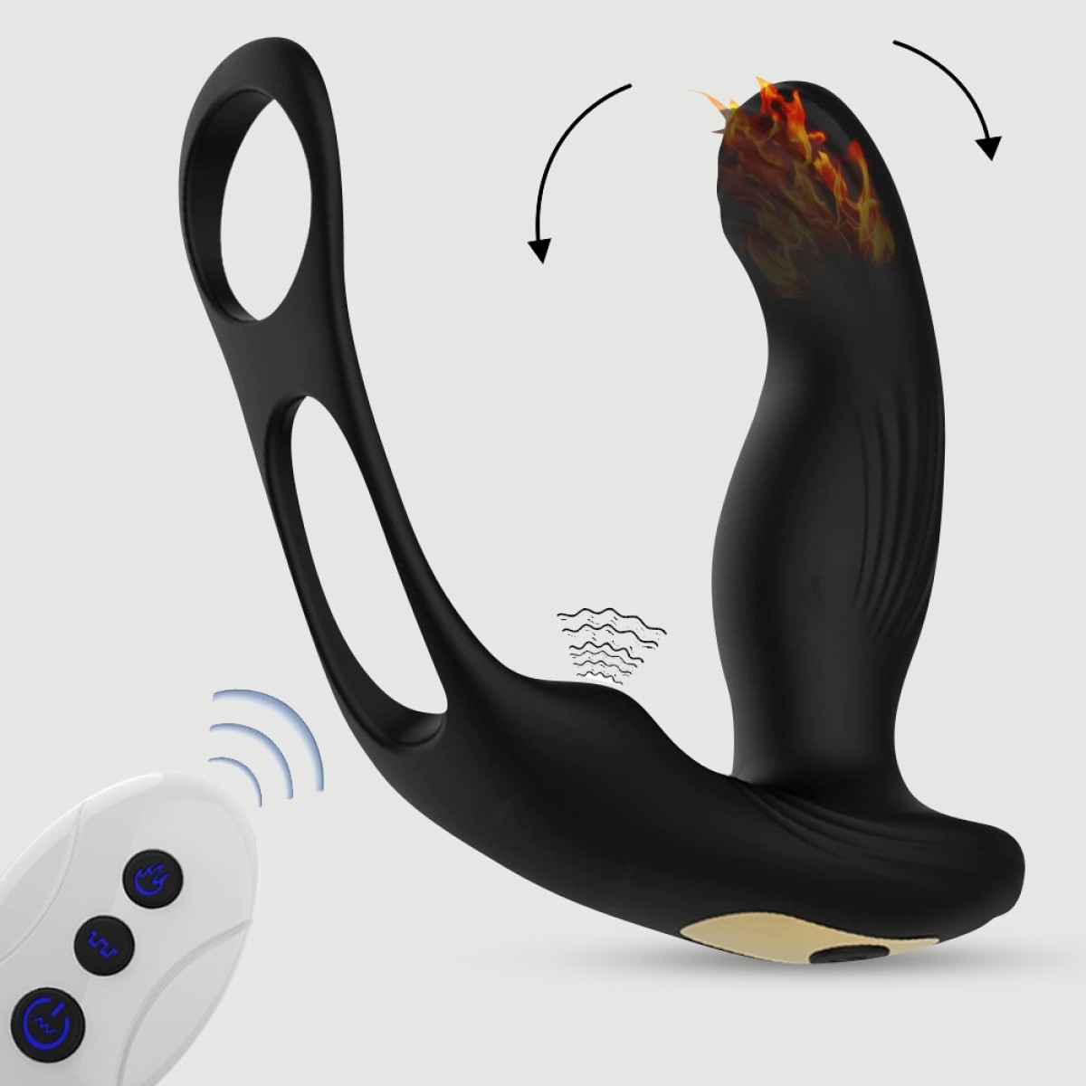 The Sway P Remote Controlled Heated Silicone Prostate Massager With Sway Motion - Black by Sexopolis