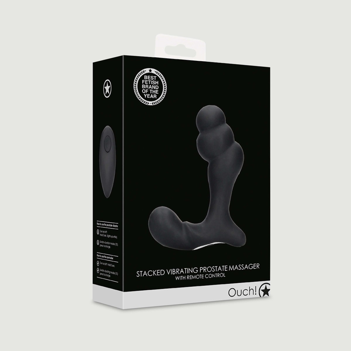 Ασύρματος Δονητής Προστάτη Stacked Remote Controlled Vibrating Prostate Massager - Μαύρος by Sexopolis