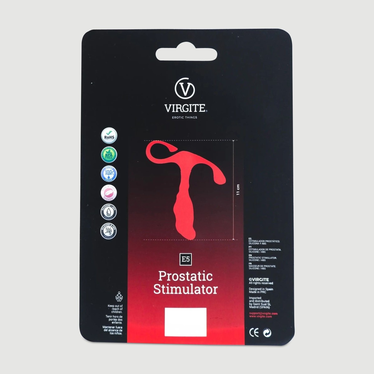 Dildo Προστάτη Σιλικόνης E5 Silicone Prostate Stimulator - Μαύρο by Sexopolis