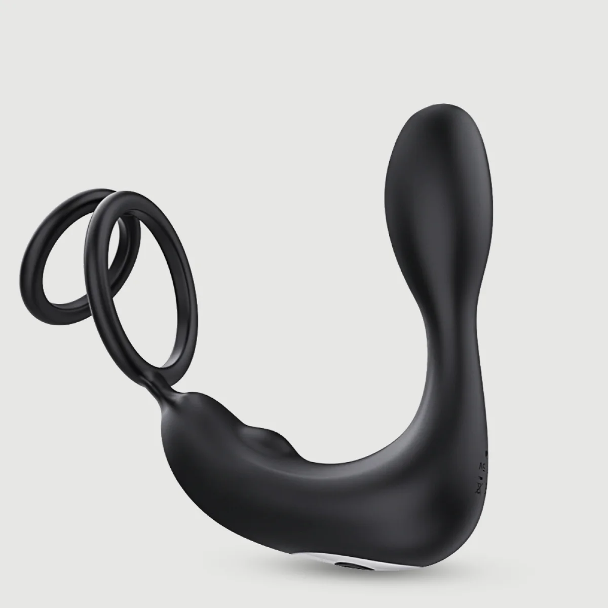 Ogma App Controlled Double Prostate Massage Vibrator with Cock Ring - Black by Sexopolis