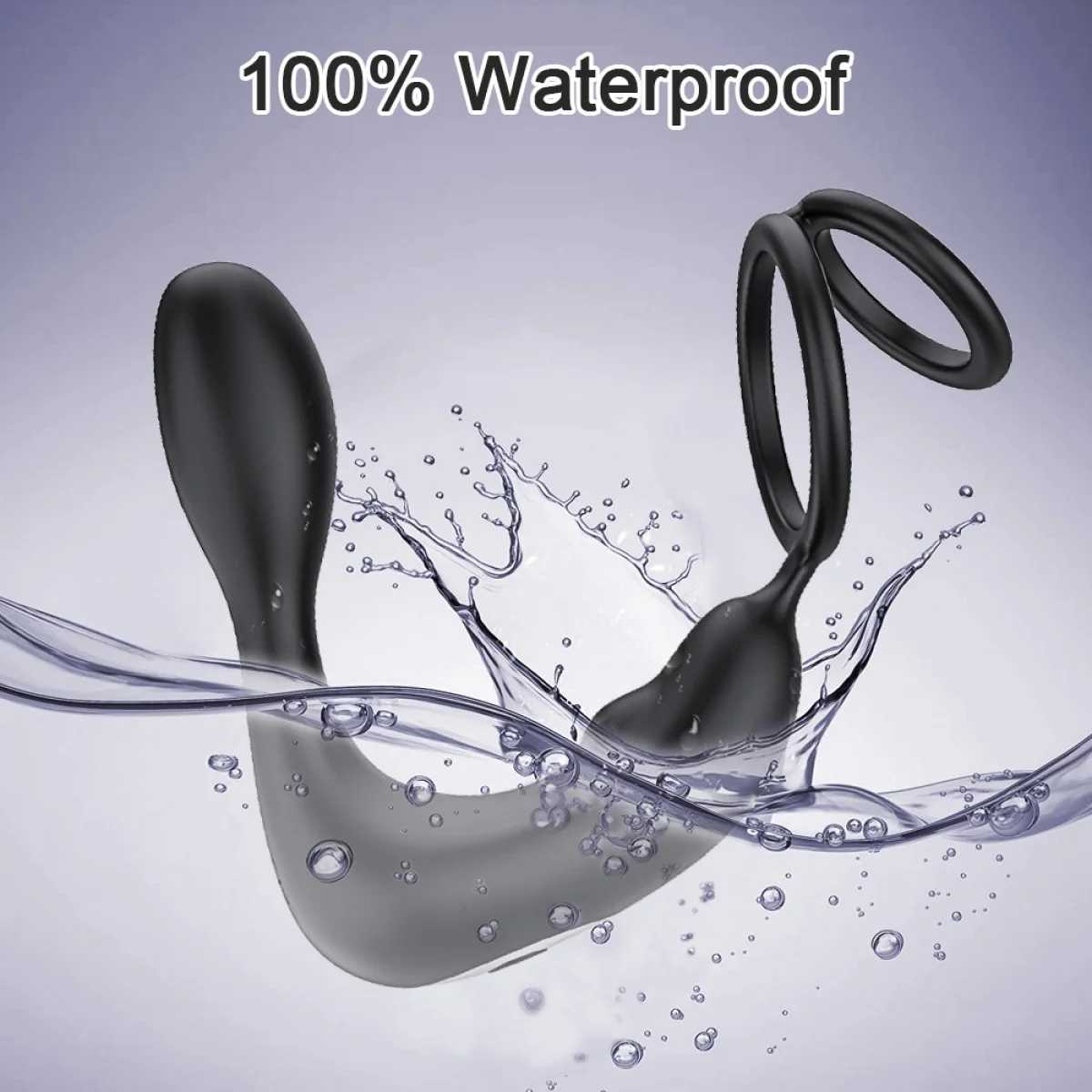 Ogma App Controlled Double Prostate Massage Vibrator with Cock Ring - Black by Sexopolis