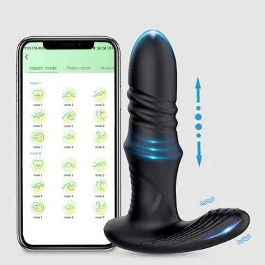 Παλινδρομικός Δονητής Προστάτη Σιλικόνης με Application Magnus App Controlled Thrusting Silicone Prostate Vibrator - Μαύρος