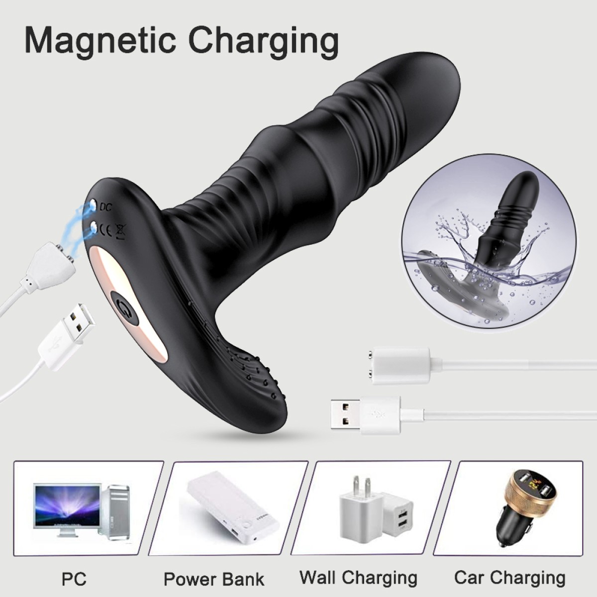 Παλινδρομικός Δονητής Προστάτη Σιλικόνης με Application Magnus App Controlled Thrusting Silicone Prostate Vibrator - Μαύρος by Sexopolis