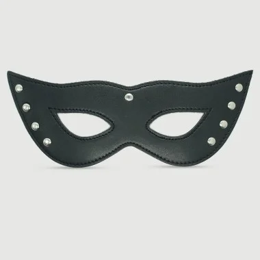 Δερμάτινη Μάσκα Ματιών Με Τρουκς Leather Eye Mask With Studs – Μαύρο