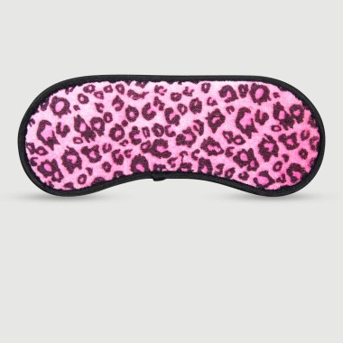 Δερμάτινη Μάσκα Συσκότισης Με Λεοπάρ Σχέδιο Leopard Blindfold – Ροζ