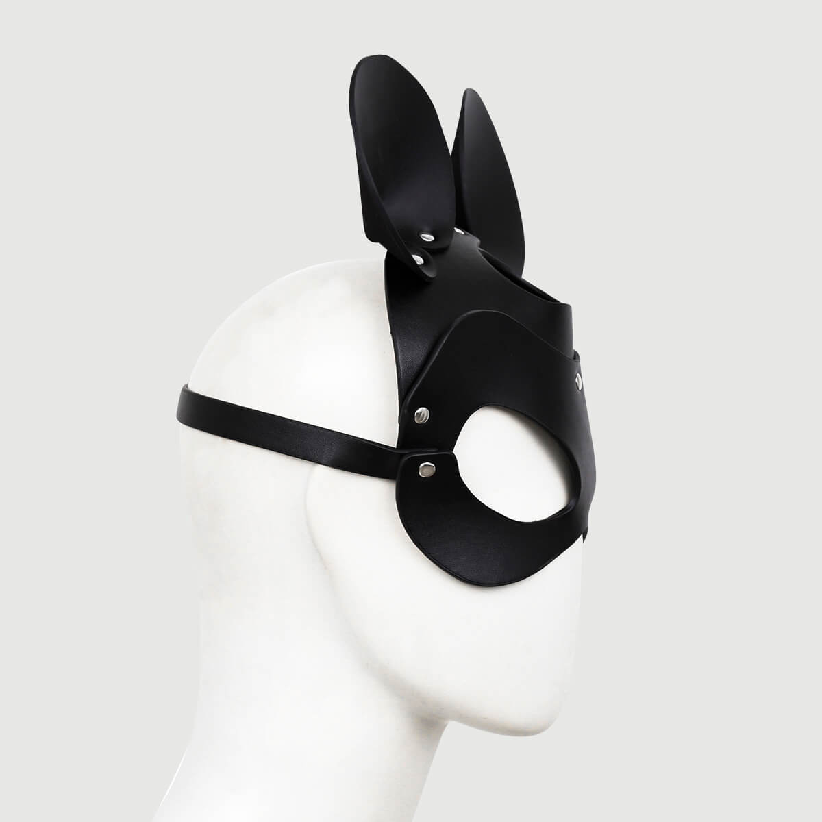 Δερμάτινη Μάσκα Με Αυτιά Ποντικιού & Ρυθμιζόμενο Λουρί Leather Mouse Ear Mask With Adjustable Strap - Μαύρο by Sexopolis