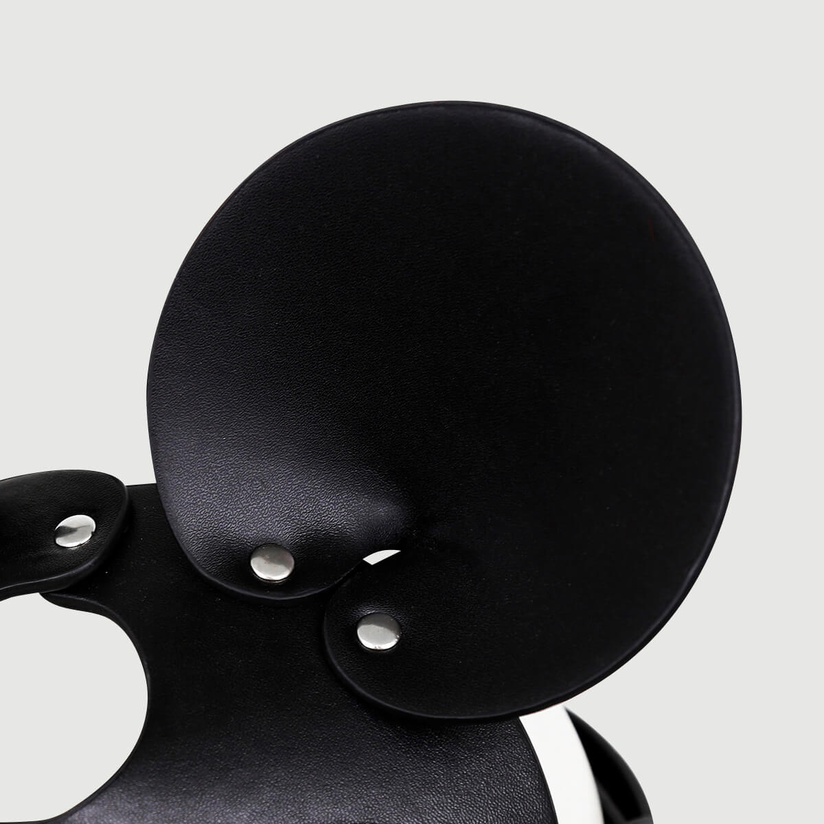 Δερμάτινη Μάσκα Με Αυτιά Ποντικιού & Ρυθμιζόμενο Λουρί Leather Mouse Ear Mask With Adjustable Strap - Μαύρο by Sexopolis