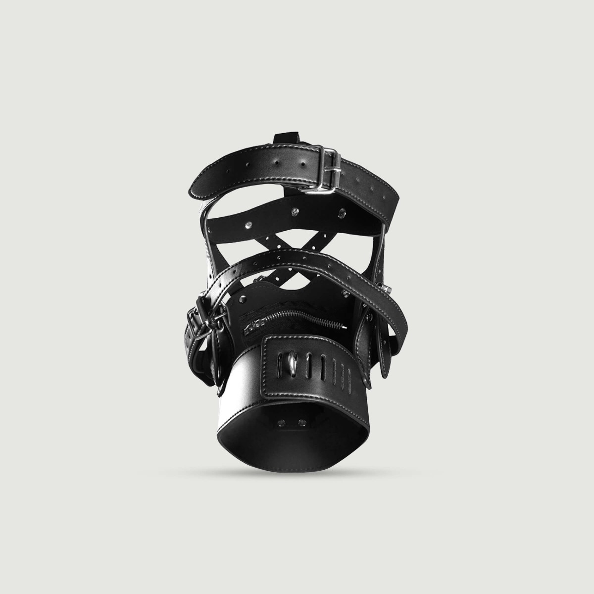 Head Harness with Zip Up Mouth & Lock - Black by Sexopolis