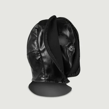 Full Face Bondage Mask Zip Up Full Face - Black