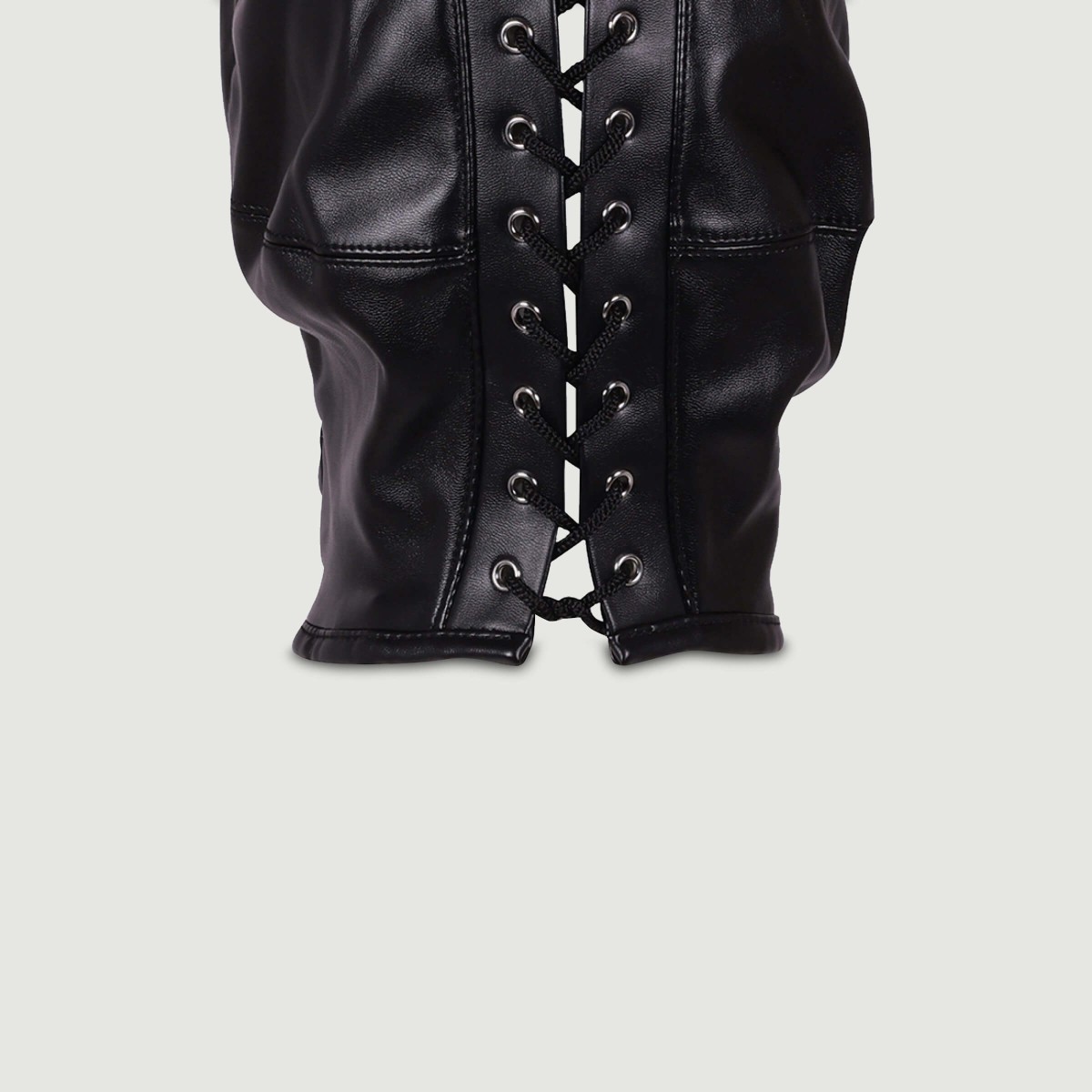 Full Face Bondage Mask Zip Up Full Face - Black by Sexopolis