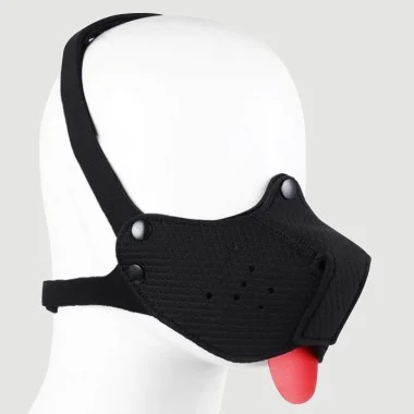Μάσκα Σκύλου Neoprene Puppy Black Muzzle with Tongue - Μαύρη
