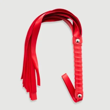 Flogger Με Δερμάτινες Ουρές & Λαβή Με Τρουκς Flogger With Leather Tails & Riveted Handle - Κόκκινο