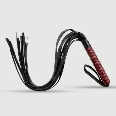 Flogger Με Πολλαπλά Λουριά & Δερμάτινη Λαβή Flogger With Multiple Strands & Leather Handle - Κόκκινο