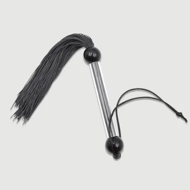 Mini Flogger Με Διάφανη Λαβή & Λεπτές Άκρες Mini Flogger With Transparent Handle & Thin Edges - Μαύρο