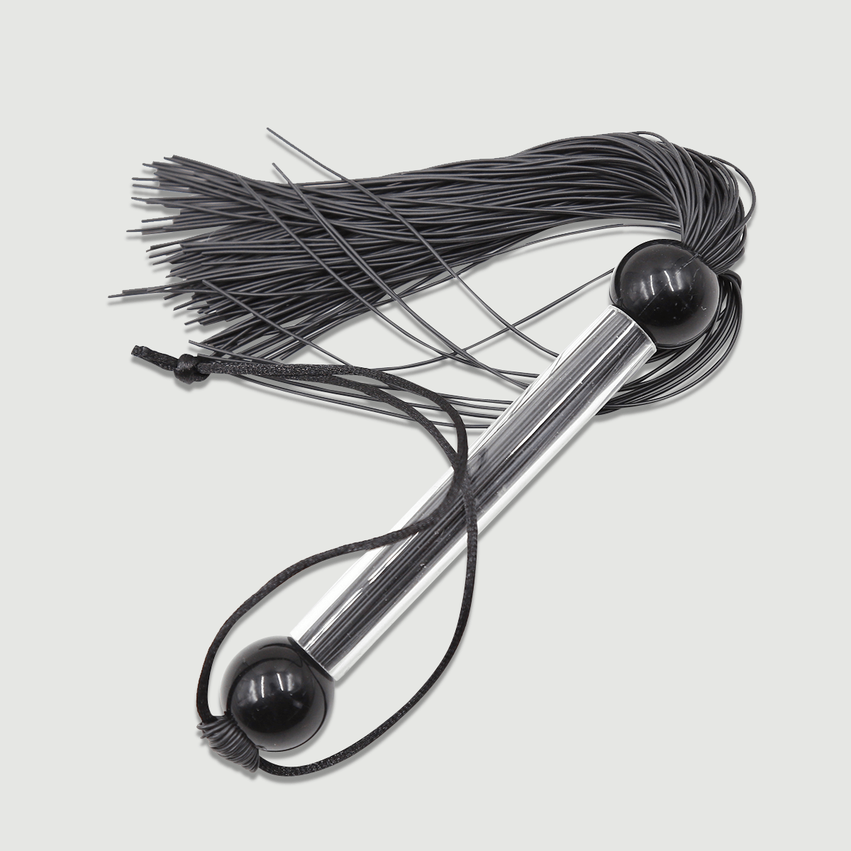 Mini Flogger Με Διάφανη Λαβή & Λεπτές Άκρες Mini Flogger With Transparent Handle & Thin Edges - Μαύρο by Sexopolis