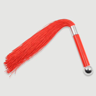 Mini Flogger Με Μεταλλική Λεπτομέρεια & Λεπτές Φούντες Mini Flogger With Metallic Detail & Thin Tassels - Κόκκινο