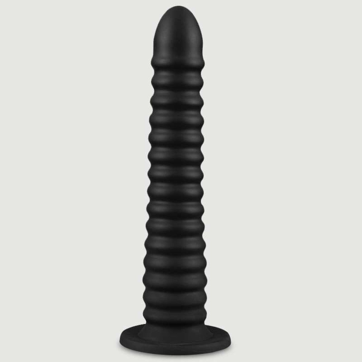 Εύκαμπτο Ραβδωτό Dildo Σιλικόνης Με Βάση Deep Fuck Ribbed Flexible Liquid Silicone Dildo 41,5 x 6,1 cm - Μαύρο by Sexopolis