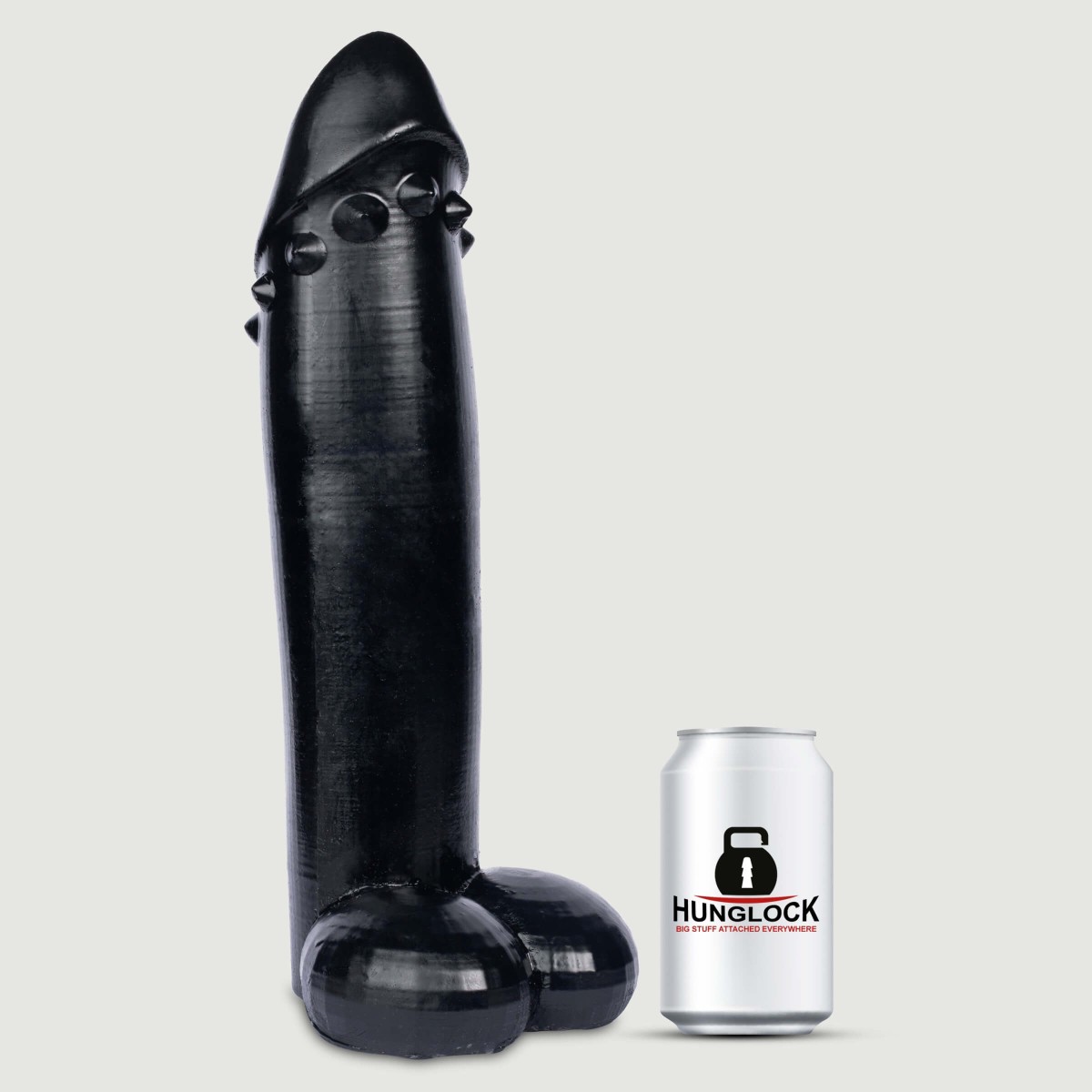Hunglock Selkie 31 x 8,5 cm Huge Dildo with Ribs - Black by Sexopolis