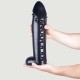 Hunglock Selkie 31 x 8,5 cm Huge Dildo with Ribs - Black by Sexopolis