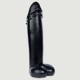 Hunglock Selkie 31 x 8,5 cm Huge Dildo with Ribs - Black by Sexopolis