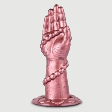 Χέρι Για Fisting Σιλικόνης Με Χάντρες Fisting Silicone Hand With Beads 14 x 4,5 cm - Ροζ
