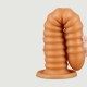 XL Dildo Σιλικόνης με Ραβδώσεις & Βεντούζα Extra Large Bombyx Silicone Dildo with Ribs & Suction Cup 27 x 5 cm - Χρυσό by Sexopolis
