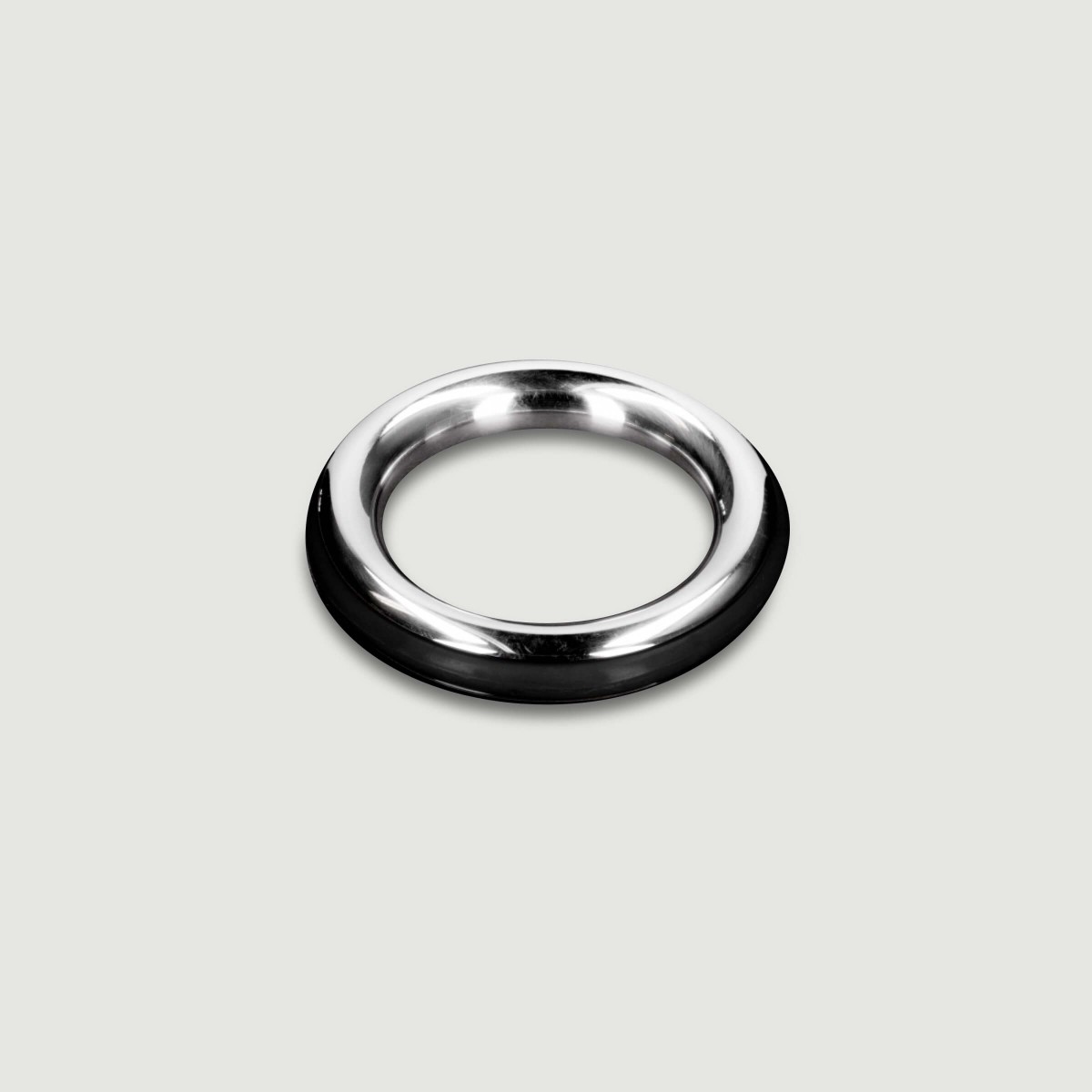 Metal Cazzo Cock Ring with Black Stripe 40mm - Black by Sexopolis