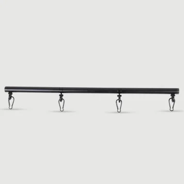 Positioning Bar With Hooks & Metal Clips – Black