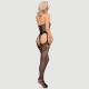 Ανοιχτό Ολόσωμο Καλσόν Με Ζαρτιέρες Model Design Garter Open Bodystocking - Μαύρο by Sexopolis