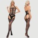 Ανοιχτό Ολόσωμο Καλσόν Με Ζαρτιέρες Model Design Garter Open Bodystocking - Μαύρο by Sexopolis