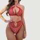 Διχτυωτό Ολόσωμο Καλσόν Joanna 2 Piece Sexy Fishnet Bodystocking - Κόκκινο by Sexopolis