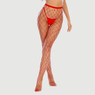 Διχτυωτό Καλσόν Fashion Sparkle Fishnet Pantyhose - Κόκκινο