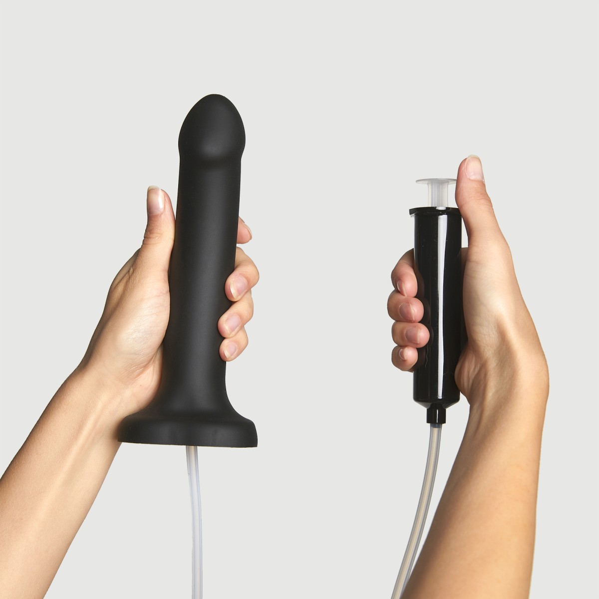 Semi Realistic Squirting Cum Silicone Dildo Large - Black by Sexopolis