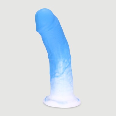 Κυρτό Ομοίωμα Πέους Σιλικόνης με Βεντούζα Sirius 20,5 cm Curved Realistic Silicone Dildo with Suction Cup - Μπλε