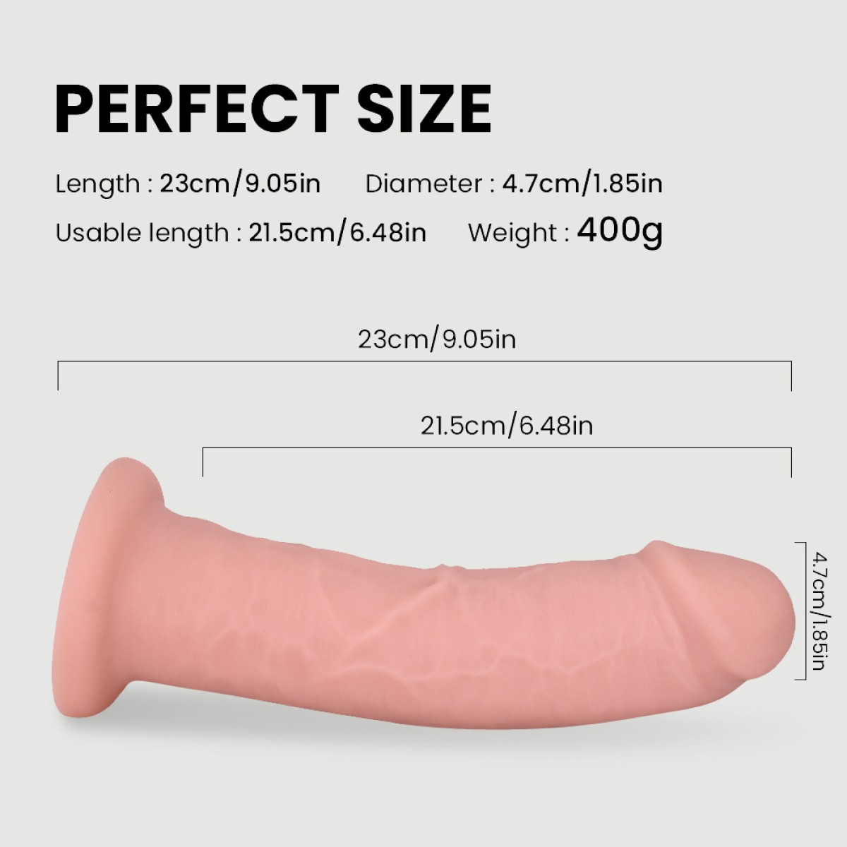 Sirius 23 cm Curved Realistic Silicone Dildo with Suction Cup - Flesh by Sexopolis