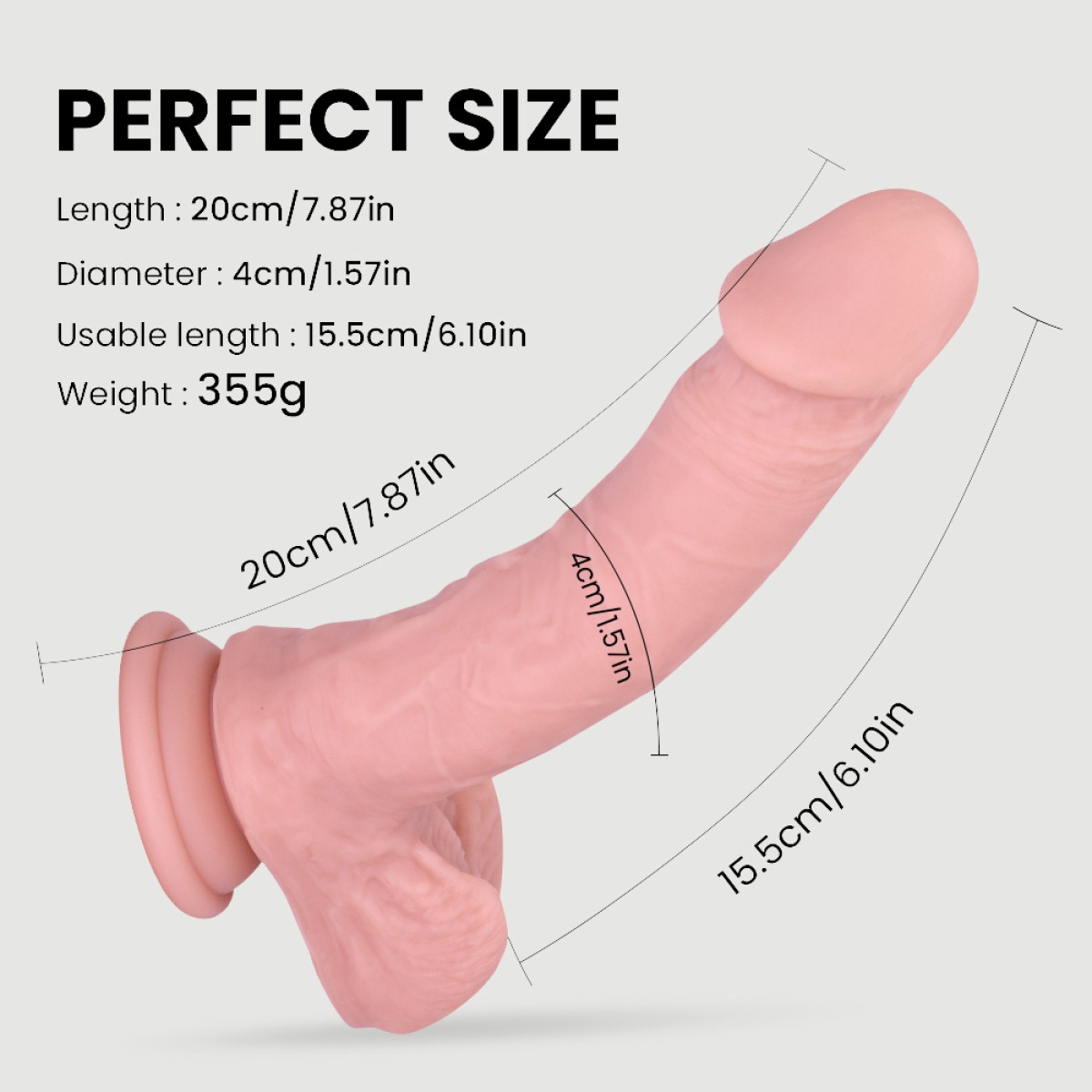 Κυρτό Ομοίωμα Πέους Σιλικόνης με Όρχεις & Βεντούζα Marco 20 cm Realistic Silicone Dildo with Balls & Suction Cup - Φυσικό Χρώμα by Sexopolis