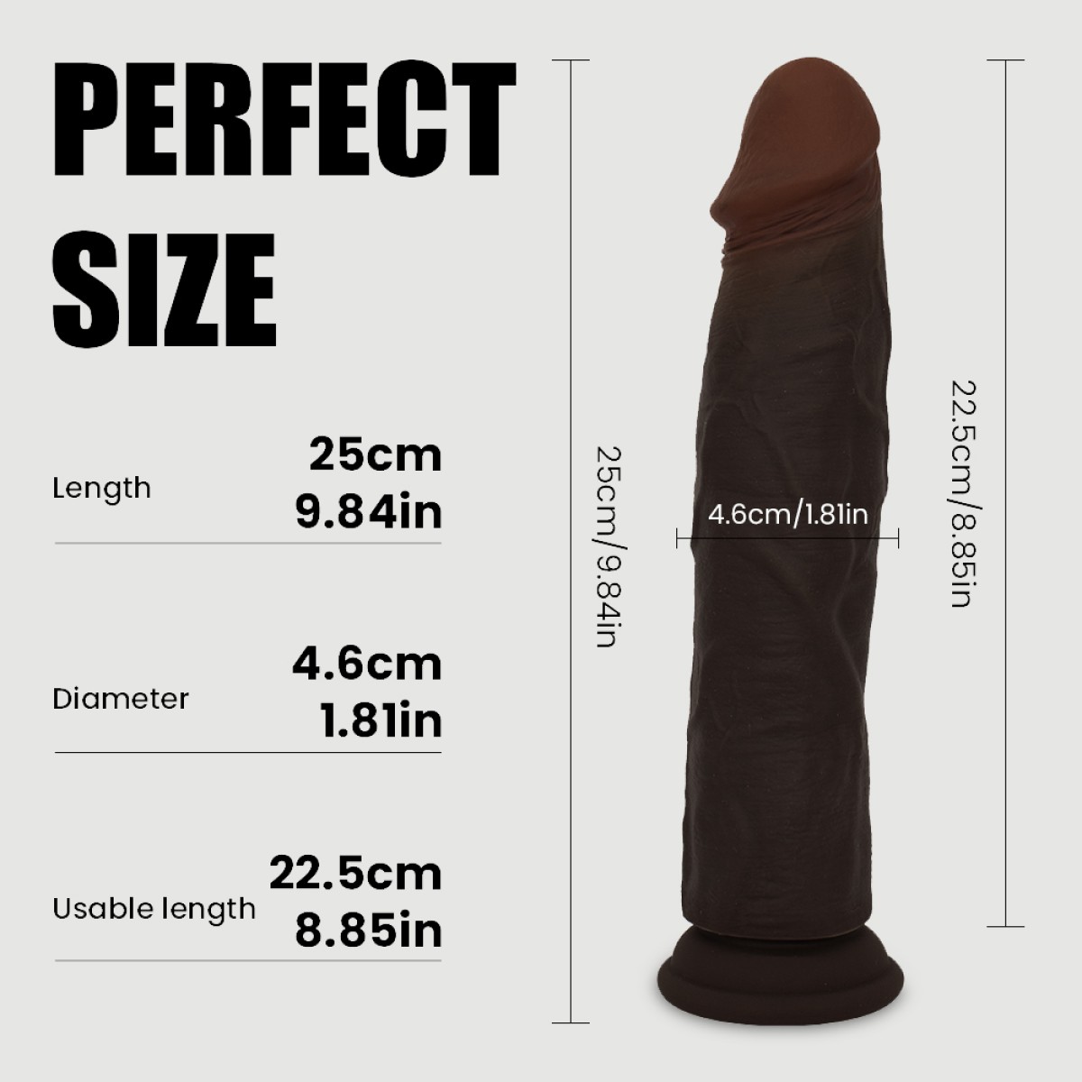 Ομοίωμα Πέους Σιλικόνης Διπλής Στρώσης με Βεντούζα Akila 25 cm Double Layer Silicone Ultra Realistic Dildo with Suction Cup - Μαύρο by Sexopolis